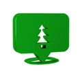 Green Location of the forest on a map icon isolated on transparent background.