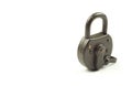 Green locked padlock on a white background