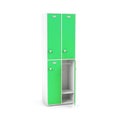 Green lockers. Tall lockers for schoool or gym Royalty Free Stock Photo