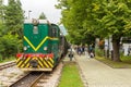 Green locomotive narrow gauge railway, Mokra Gora, Serbia