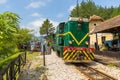 Green locomotive narrow gauge railway, Mokra Gora, Serbia