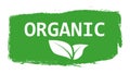 Green logo or label organic product . Vector labels healthy foods