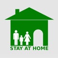GREEN LOGO. STAY AT HOME Royalty Free Stock Photo