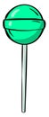 Green lollipop, illustration, vector