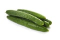 Green long cucumbers on a white background
