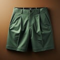 Hd 3d Realistic Green Men\'s Shorts On Dark Green Background