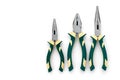 Green long pliers isolated on white background. Royalty Free Stock Photo
