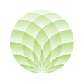 Green lotus circle - symbol of yoga, wellness, beauty and spa. Vector illustration