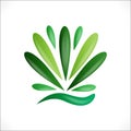 Green lotus flower plant healthy nature logo vector image design