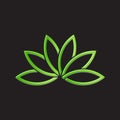 Green Lotus Plant Image Vector Illustration