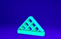 Green Louvre glass pyramid icon isolated on blue background. Louvre museum. Minimalism concept. 3d illustration 3D