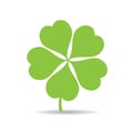 Green lucky clover leaf vector illustration isolated