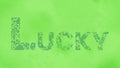 Green Lucky Text with Ink Reveal