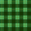 Green lumberjack plaid pattern. Seamless vector background. Alternating overlapping black and colored cells. Template for clothing