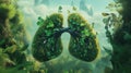 Green lungs concept for environmental protection and nature Royalty Free Stock Photo