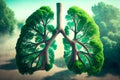 The green lungs of the planet. Human lungs in the shape of trees Royalty Free Stock Photo