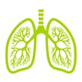 Green lungs vector icon