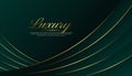 Green luxury curve background. Elegant golden style concept. Vector illustration Royalty Free Stock Photo