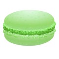 Green macaroon icon, cartoon style