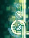 Green Swirl Tech and Web Abstract Background Vector Graphic Wallpaper Royalty Free Stock Photo