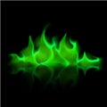 Green Magic Fire Flame Bonfire on Background