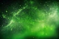 Green magic smoky light with particles abstract background