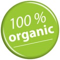 green magnet with text 100% organic