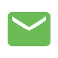 Green mail icon on the White Blackground