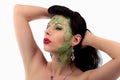 Green make-up girl Royalty Free Stock Photo