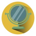 Green makeup mirror, icon Royalty Free Stock Photo