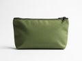 Green makeup pouch isolated on white background Royalty Free Stock Photo