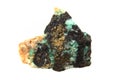 Green malachite and chalkopyrite Royalty Free Stock Photo