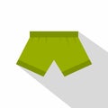 Green man boxer briefs icon, flat style