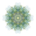 Green mandala isolated on white