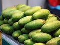 Green mango pile - fruit, dieting clean food, Organic fruit Royalty Free Stock Photo