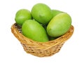 Green Mangoes in a basket Royalty Free Stock Photo