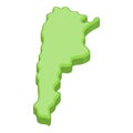 Green map of Argentina icon, cartoon style