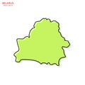 Green Map of Belarus with Outline Vector Design Template. Editable Stroke