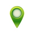 Green map marker icon with gradient shade and rounded center for digital navigation use Royalty Free Stock Photo