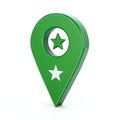 Green Map Pin Location Icon on White Background Royalty Free Stock Photo