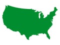 Green Map of USA Royalty Free Stock Photo