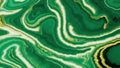 Green marble abstract acrylic background. Marbling artwork texture. Agate ripple pattern. Gold powder. Royalty Free Stock Photo