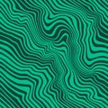 Green Marble Pattern with Lines and Waves. Vector Malachite Background. Psychedelic Seamless Pattern. Green Stone