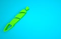 Green Marijuana joint, spliff icon isolated on blue background. Cigarette with drug, marijuana cigarette rolled Royalty Free Stock Photo