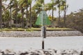 Green marker for boat navigation Royalty Free Stock Photo