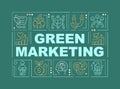 Green marketing word concepts teal banner Royalty Free Stock Photo