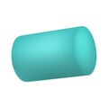 Green marshmallow cylinder icon, realistic style