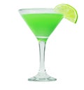 Green martini cocktail into glass Royalty Free Stock Photo