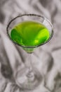 Green martini cocktail for halloween party. Selective focus. Shallow depth of field Royalty Free Stock Photo