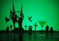 Green Martini in Halloween setting